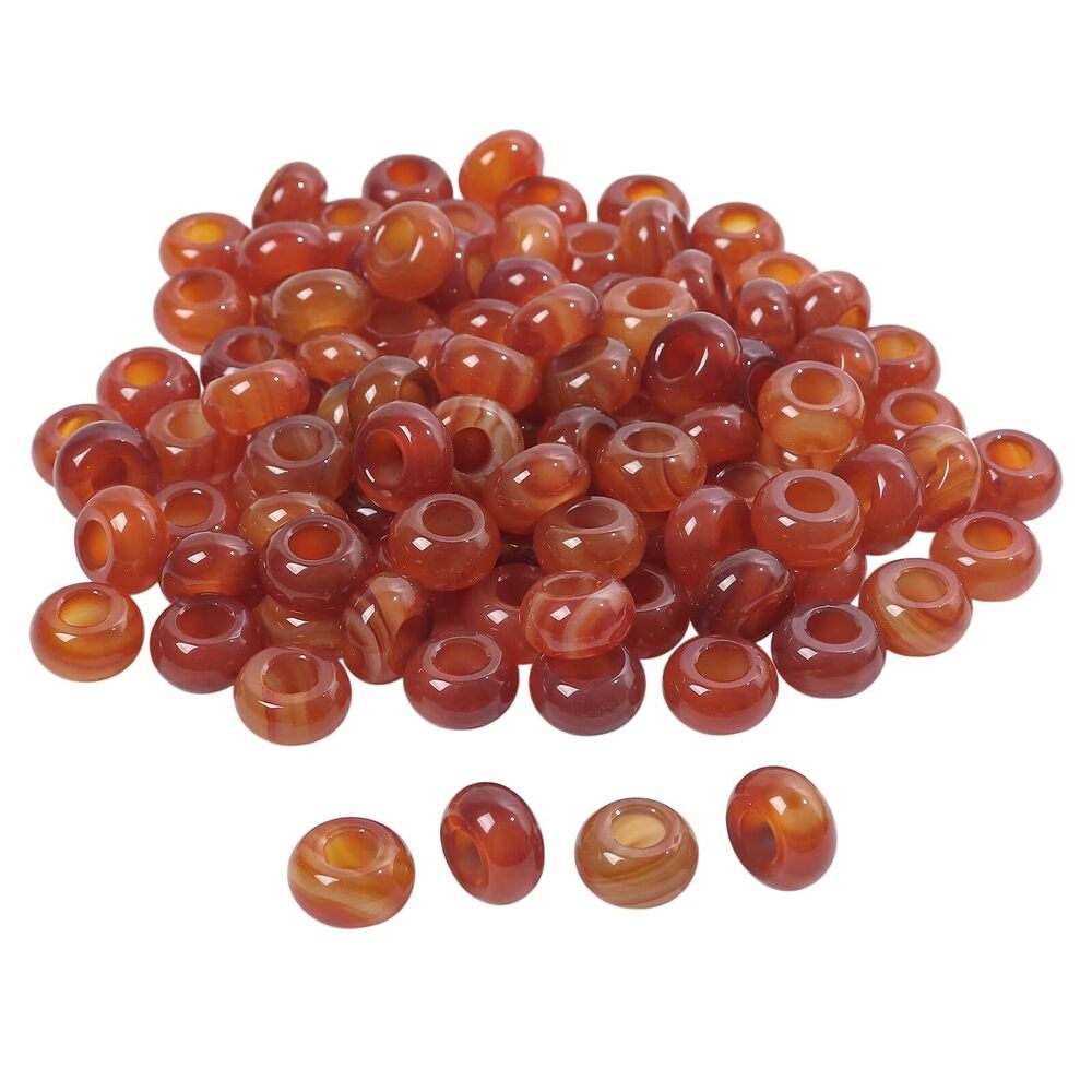 7863 25Pcs Large Hole 5-6mm Rondelle Gemstone European Bead for Charm